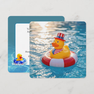 Patriotische gelbe Gummiente Poolparty Einladung