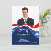 Patriotische Geldbeschaffer-Foto-Einladung Einladung (Stehend Vorderseite)