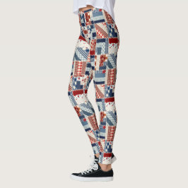 Patriotische gequiltted Look Leggings