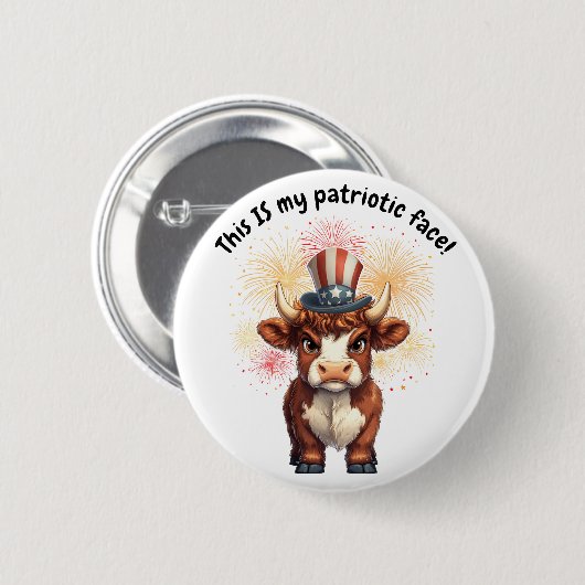 Patriotische Gesichtshühner Button (Vorne & Hinten)