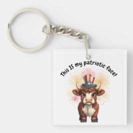 Patriotische Gesichtshühner Schlüsselanhänger