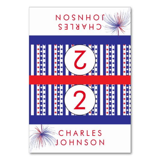 Patriotische Gestalten | PLATZKARTEN Tischnummer (Vorderseite)