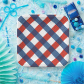 Patriotische Gingham 2 Papierplatte Pappteller (Party)