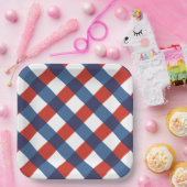 Patriotische Gingham 2 Papierplatte Pappteller (Party)