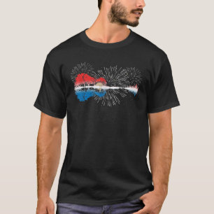 Patriotische Gitarre Reflections 4. Juli Guit T-Shirt