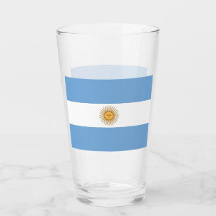 Patriotische Glas-Tasse mit argentinischer Flagge Glas