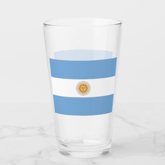 Patriotische Glas-Tasse mit argentinischer Flagge Glas (Vorderseite)