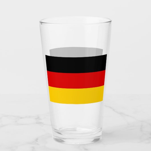 Patriotische Glas-Tasse mit der Flagge Deutschland Glas (Vorderseite)