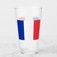 Patriotische Glas-Tasse mit der Flagge Frankreichs