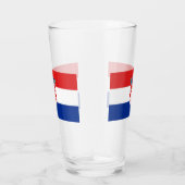 Patriotische Glas-Tasse mit der Flagge Kroatiens Glas (Rechts)