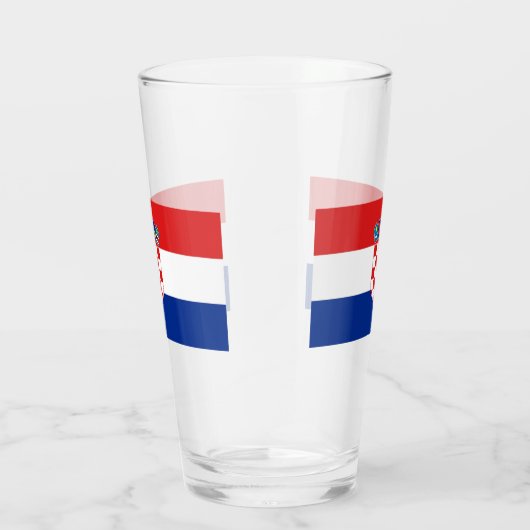 Patriotische Glas-Tasse mit der Flagge Kroatiens Glas (Rechts)