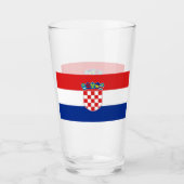 Patriotische Glas-Tasse mit der Flagge Kroatiens Glas (Vorderseite)