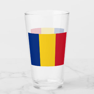 Patriotische Glas-Tasse mit der Flagge Rumäniens Glas
