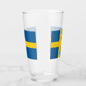 Patriotische Glas-Tasse mit der Flagge Schwedens Glas (Rechts)