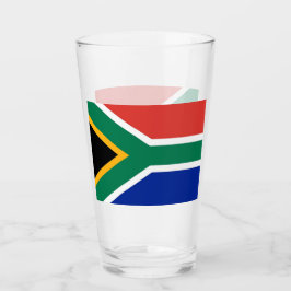 Patriotische Glas-Tasse mit der Flagge Südafrikas Glas