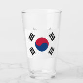 Patriotische Glas-Tasse mit der Flagge Südkoreas Glas (Rückseite)