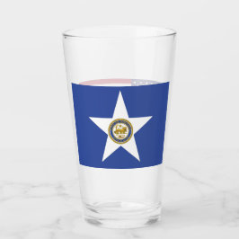 Patriotische Glas-Tasse mit der Flagge von Houston Glas