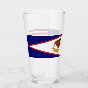 Patriotische Glas-Tasse mit Fahne von Amerikanisch Glas