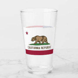 Patriotische Glas-Tasse mit Flagge Kaliforniens, U Glas