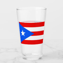 Patriotische Glas-Tasse mit Flagge Puerto Rico Glas