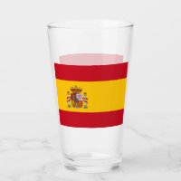 Patriotische Glas-Tasse mit Flagge Spaniens