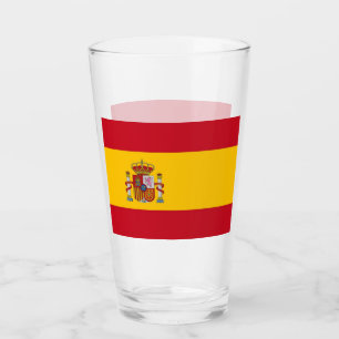 Patriotische Glas-Tasse mit Flagge Spaniens Glas