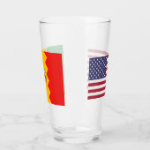 Patriotische Glas-Tasse mit Flagge von Los Angeles Glas (Links)