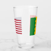 Patriotische Glas-Tasse mit Flagge von Los Angeles Glas (Rechts)