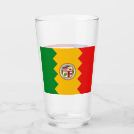 Patriotische Glas-Tasse mit Flagge von Los Angeles Glas