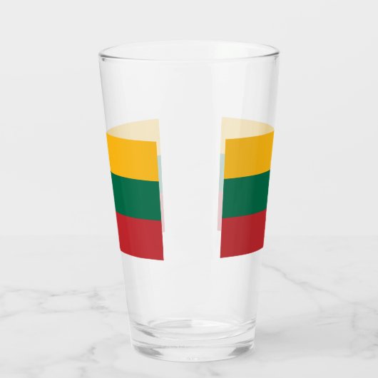 Patriotische Glas-Tasse mit litauischer Flagge Glas (Links)