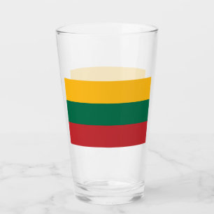 Patriotische Glas-Tasse mit litauischer Flagge Glas