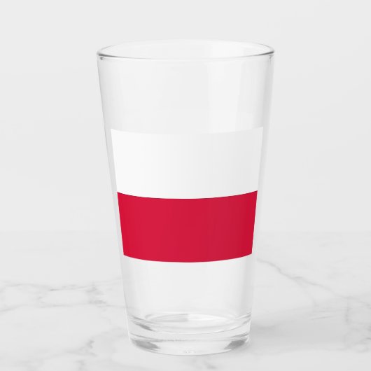 Patriotische Glas-Tasse mit polnischer Flagge Glas (Vorderseite)