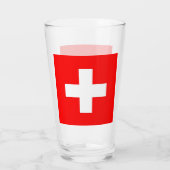Patriotische Glas-Tasse mit Schweizer Flagge Glas (Rückseite)