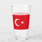 Patriotische Glas-Tasse mit türkischer Flagge Glas (Rückseite)