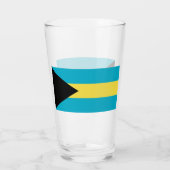 Patriotische Glasbecher mit Flagge der Bahamas Glas (Rückseite)