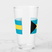 Patriotische Glasbecher mit Flagge der Bahamas Glas (Links)