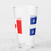Patriotische Glasbecher mit Flagge Quebec, Kanada Glas (Rechts)