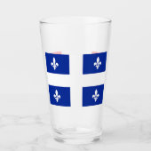 Patriotische Glasbecher mit Flagge Quebec, Kanada Glas (Vorderseite)