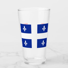 Patriotische Glasbecher mit Flagge Quebec, Kanada Glas