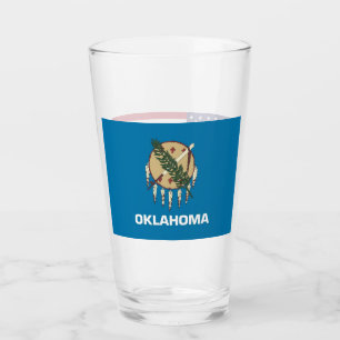 Patriotische Glasschale mit Flagge von Oklahoma Glas