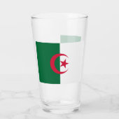 Patriotische Glastasse mit algerischer Flagge Glas (Rückseite)