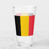 Patriotische Glastasse mit belgischer Flagge Glas (Rückseite)