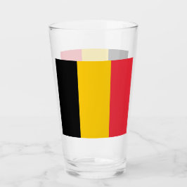 Patriotische Glastasse mit belgischer Flagge Glas