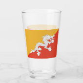 Patriotische Glastasse mit Bhutan-Flagge Glas (Rückseite)