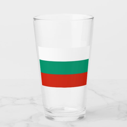 Patriotische Glastasse mit bulgarischer Flagge Glas (Vorderseite)