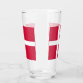 Patriotische Glastasse mit dänischer Flagge Glas (Rechts)