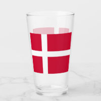 Patriotische Glastasse mit dänischer Flagge