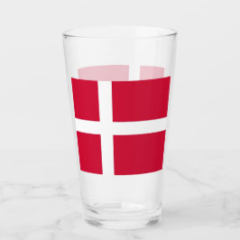 Patriotische Glastasse mit dänischer Flagge Glas