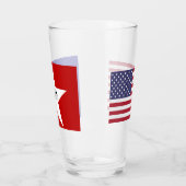 Patriotische Glastasse mit der Fahne San Antonio Glas (Links)