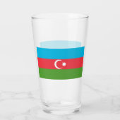 Patriotische Glastasse mit der Flagge Aserbaidscha Glas (Rückseite)